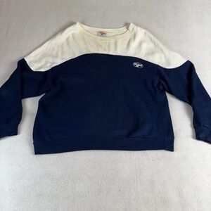 Vintage Pro-Keds Colorblock Sweatshirt Men's XL Navy Blue Cream Distressed 90s